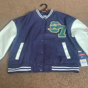 The Limited Navy and White Girls' Letterman Jacket
